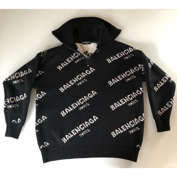 balenciaga men's logo sweater